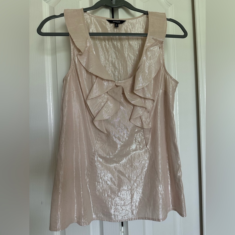 Express Metallic Blush Top